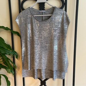 Zara Silver T shirt Relaxed Fit